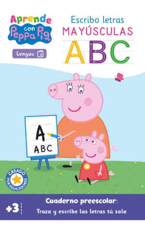 Portada de prende con Peppa Pig. Escribo letras mayúsculas