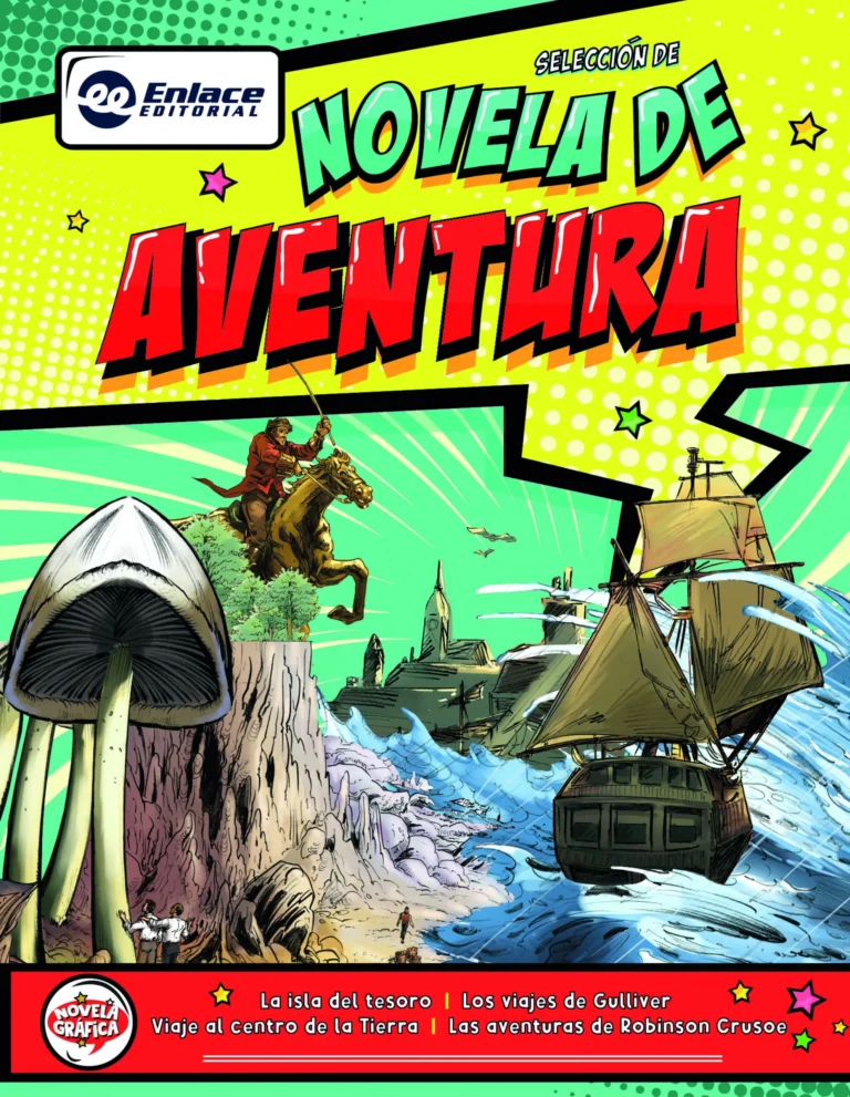 Portada de Novela de Aventura, Stevenson, Swift, Verne y Defoe - Novela Gráfica