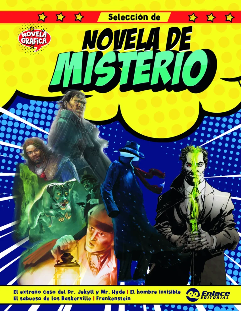 Portada de Novela de Misterio, Stevenson, Wells y Conan Doyle - Novela Gráfica